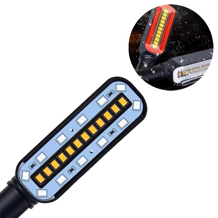 Par piscas dinâmicos LED com luz de presença oval