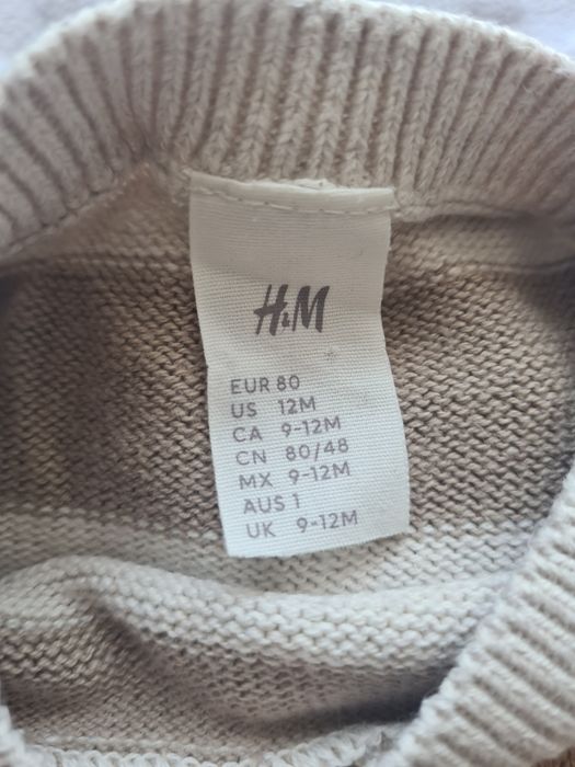 Sweterek H&M rozm 80 +bluza z kapturem rozm 80