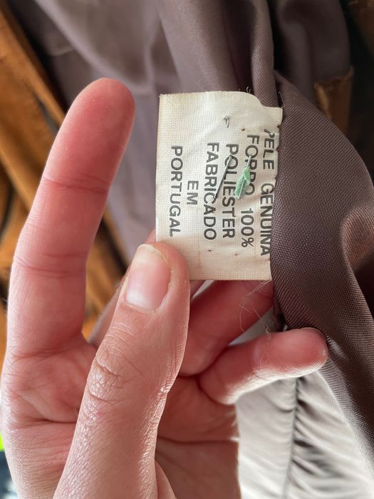 Casaco castanho pele 100% genuína