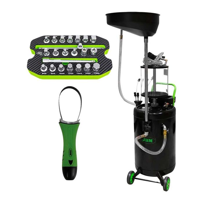 Kit chaves bujons cárter + Chave filtro ajustável + aspirador óleo 90L