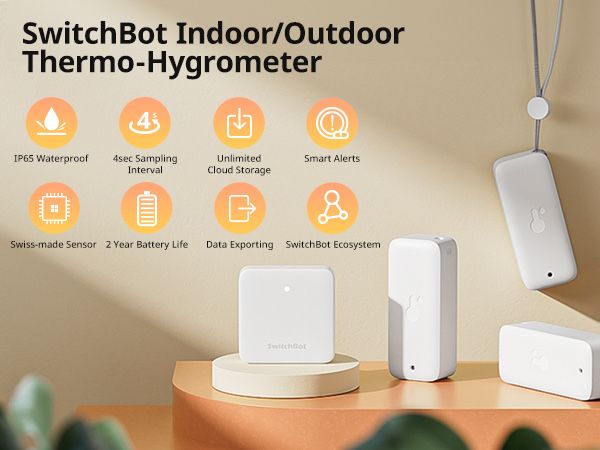 SwitchBot Indoor/Outdoor Thermo-Hygrometer Смарт термометр гігрометр hub хаб matter датчик вологості та температури