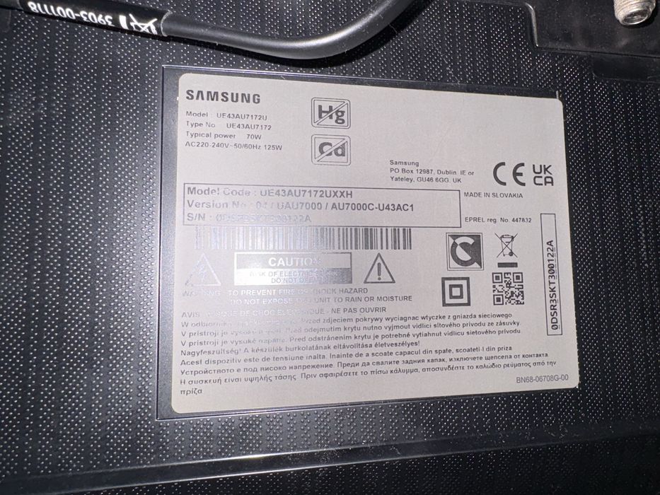 Telewizor Samsung ue43au7172u opis
