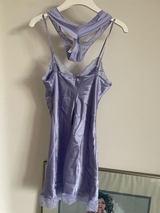 NOWA metki Koszulka do spania brazyliany S/M lawendowy niebieski halka