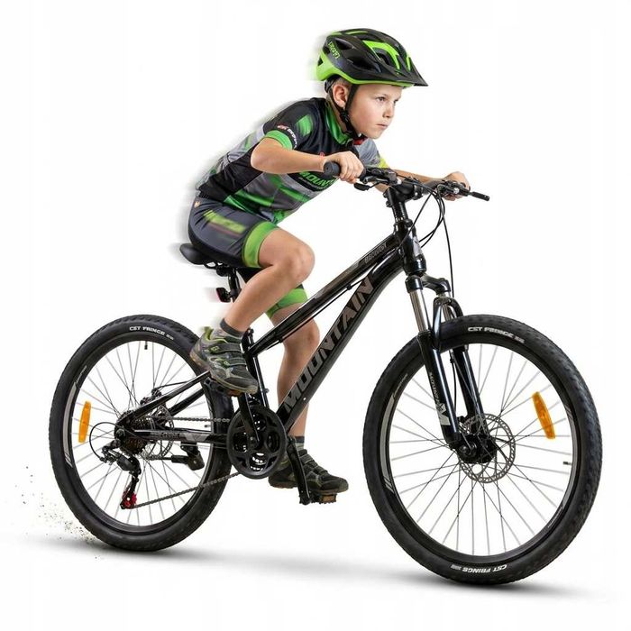 ROWER GÓRSKI MTB 24 CALI na komunie amortyzajca HAMULCE TARCZOWE 130-145cm
