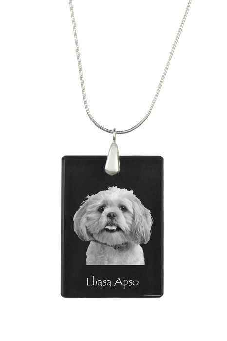 Lhasa Apso naszyjnik kryształowy z psem Art-Dog