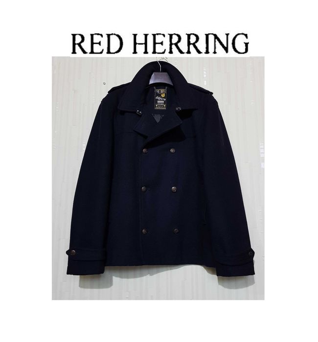 Двубортное пальто с добавлением шерсти Red Herring