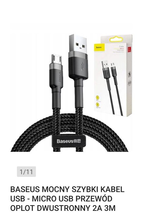 Baseus  Mocny Szybki Kabel USB