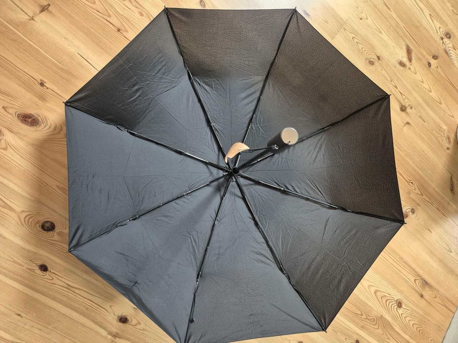 czarny elegancki parasol skladany - nowy