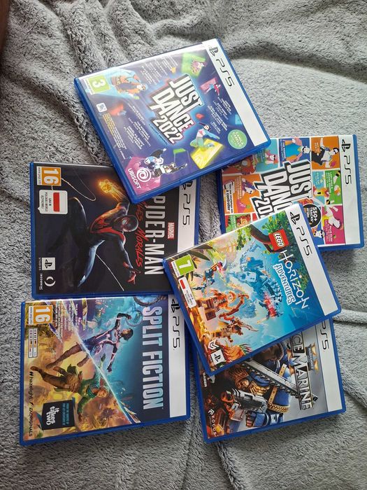 Zestaw gier PS5 Space Marine 2, LEGO Horizon, Spiderman Miles Morales, Just Dance i inne