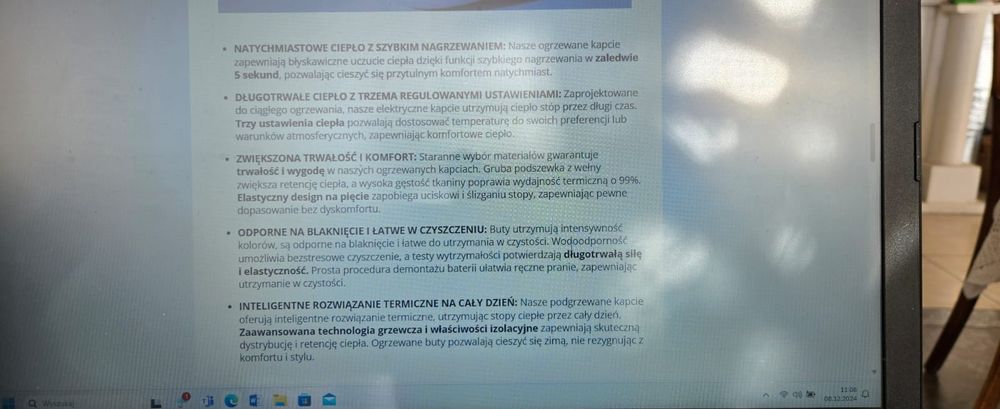 Pantofle unisex ogrzewane USB