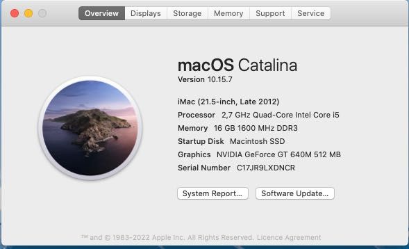 iMac 21,5" Late 2012 16GB SSD 1TB