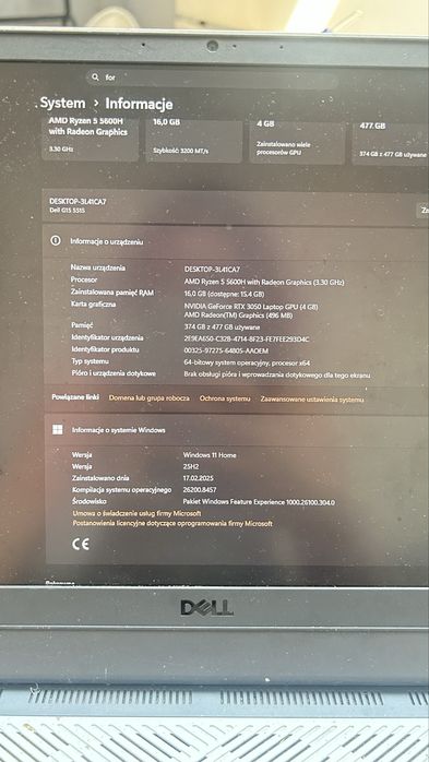 Laptop Dell G15 Ryzen Edition