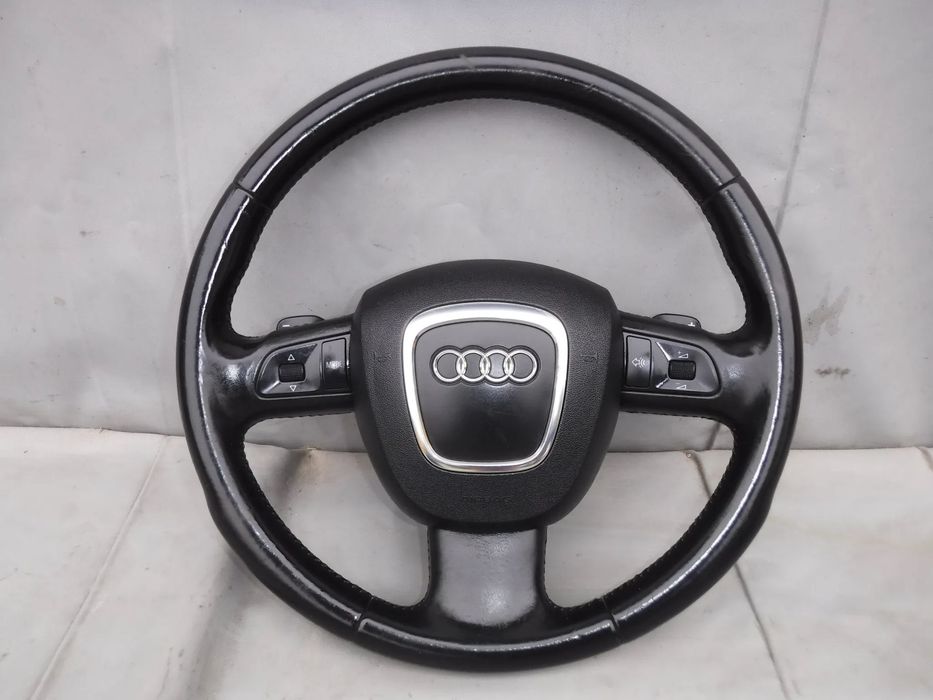 KIEROWNICA AIRBAG MULTIFUNKCJA TRÓJRAMIENNA SKÓRZANA SKÓRA S-LINE AUDI A3 8P A4 B6 B7 A5 8T A6 C6 Q5 8R Q7 4L