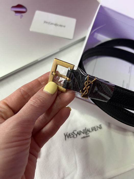 Ремень YSL Yves Saint Laurent Belt Gold 2.0 Ив Сен Лоран премиум