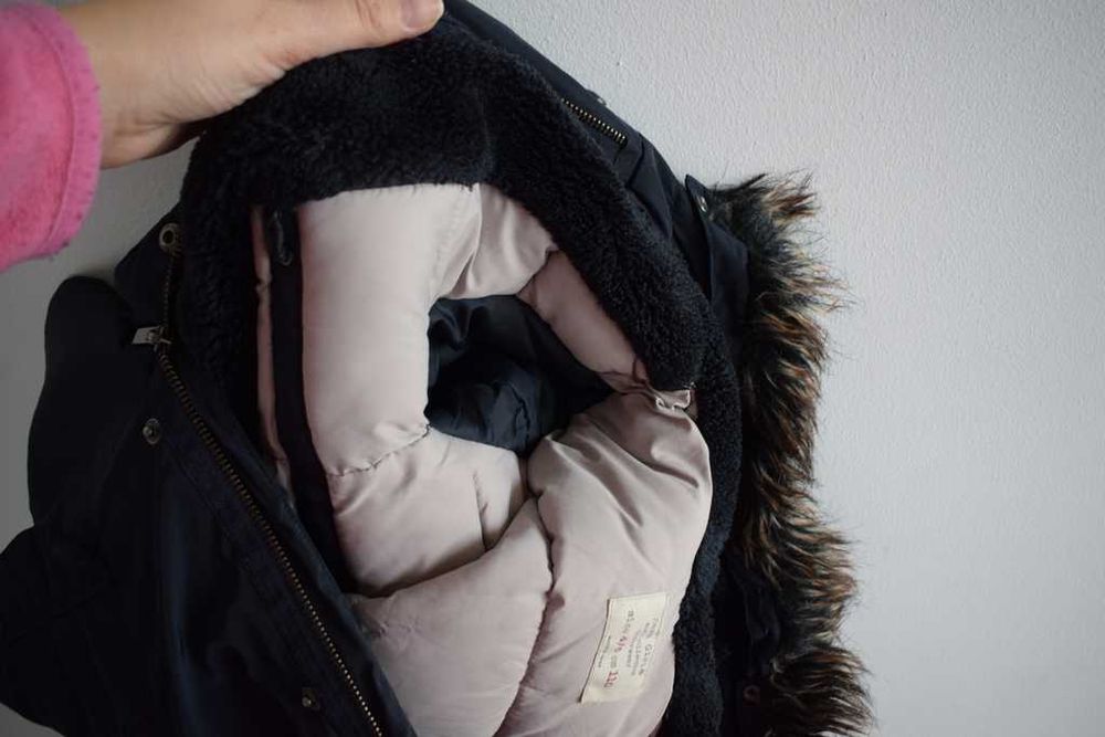 Zara 110 r. 4 - 5 kurtka zimowa granatowa parka