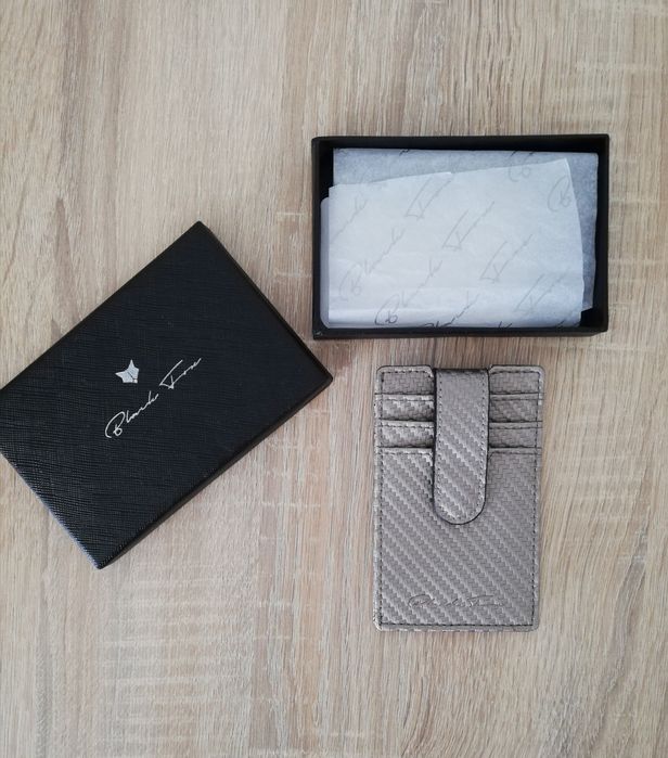 Skórzane etui na karty Black Fox, antykradzieżowe  etui z ochroną RFID