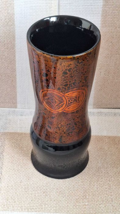 WYSOKI wazon / flakon z Laki, na suche bukiety i żywe kwiaty PRL retro