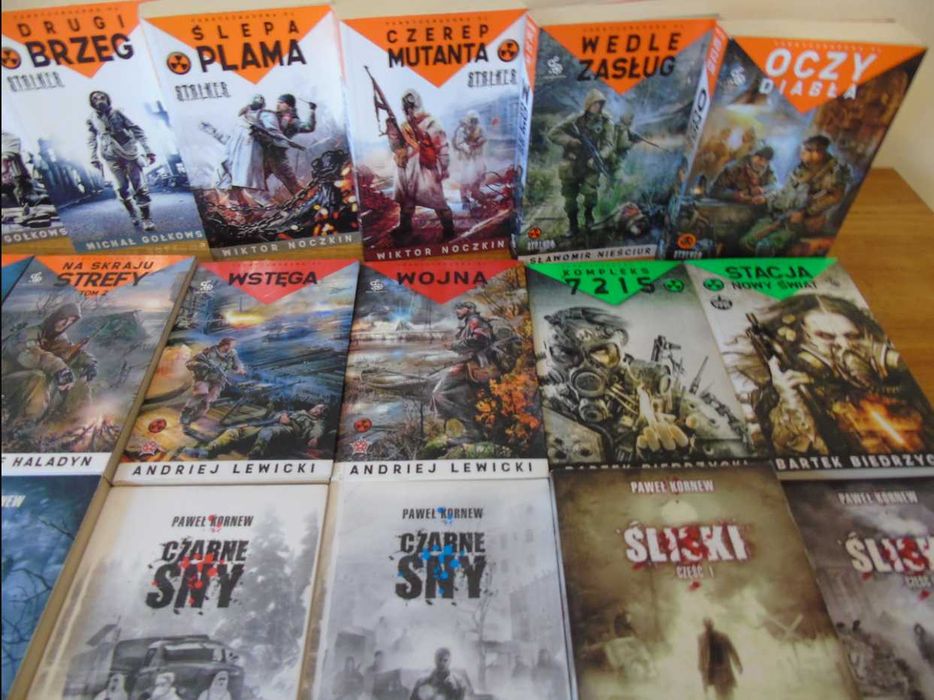 Kolekcja książek S.T.A.L.K.E.R. i METRO 2033 – 32 szt. / STALKER / FABRYCZNA ZONA