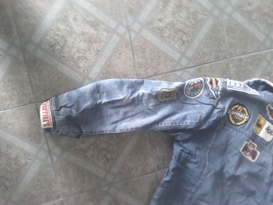 Jaqueta de ganga azul sherpa, VINTAGE!