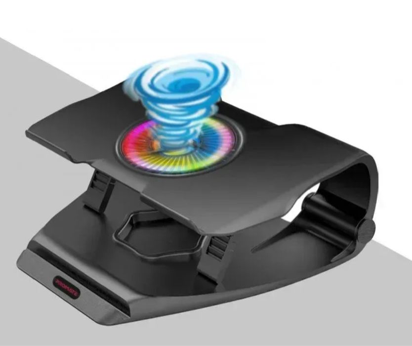 Охолоджуюча підставка для ноутбука Promate FrostBase Black.НОВА