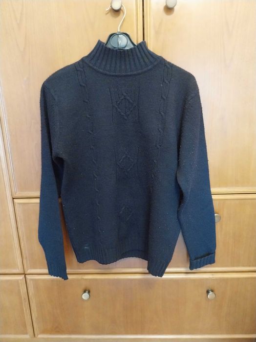 Camisola Azul, de lã, Feng, tamanho L /40