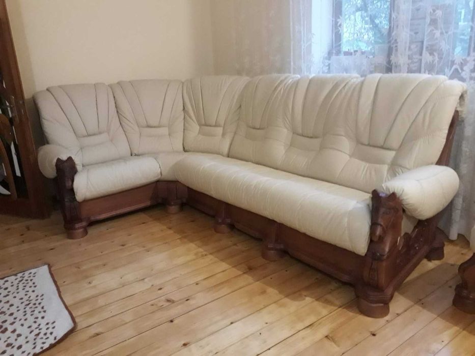 вишуканий шкіряний куток (натуральна високоякісна італійська шкіра)