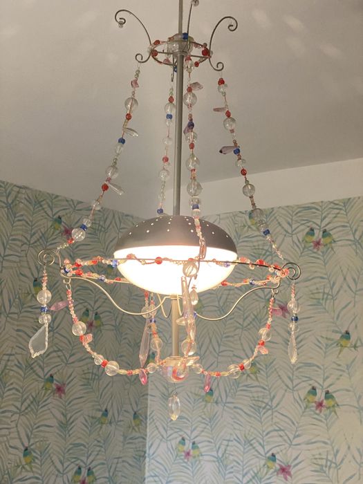 Żyrandol IKEA Dziewczęcy Koraliki szkiełka kolorowe