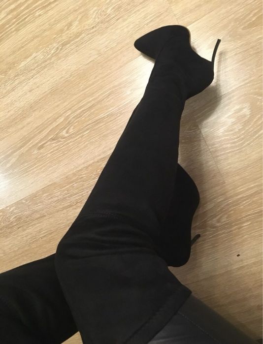 Ботфорти замшеві чорні