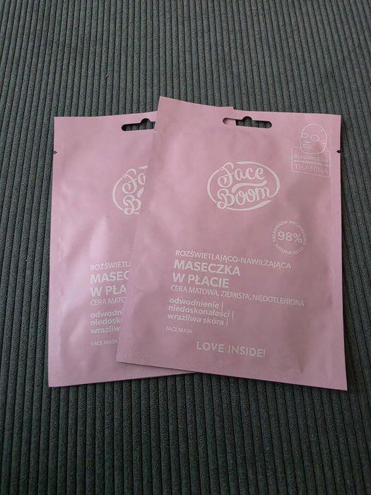 2x FACEBOOM maseczka do twarzy, w płachcie, rozświetlająco-nawilżająca 15 g