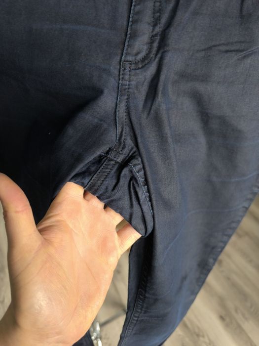 R.42 Stockh LM granatowe woskowane spodnie damskie