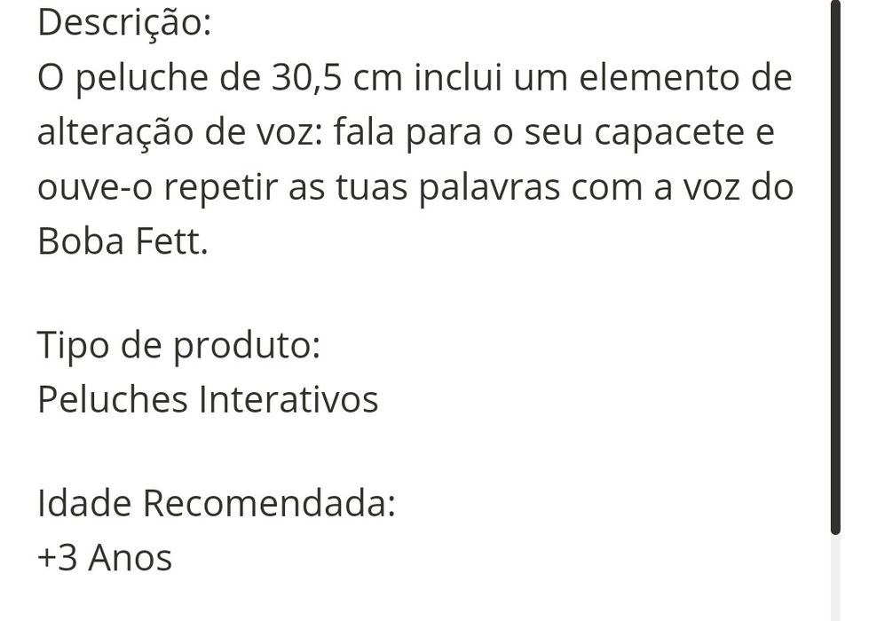 Peluche Boba Fett do star wars com sons e Lançador