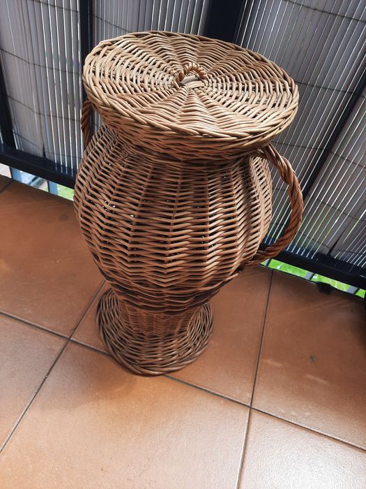 Koszyk na kwiaty duży stojący ozdobny wiklinowy kosz wazon dzban boho 40 cm