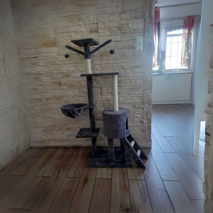 Drapak dla kota wieża domek 138 cm 5 poziomów legowisko + zabawki NOWY