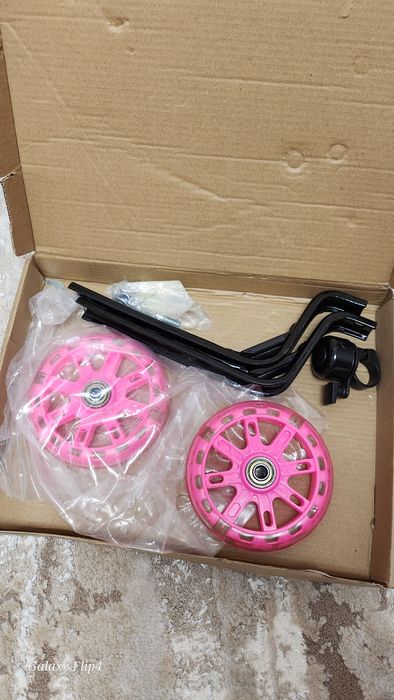 Опорні (додаткові / тренувальні) світлодіодні колеса + дзвінок для вел