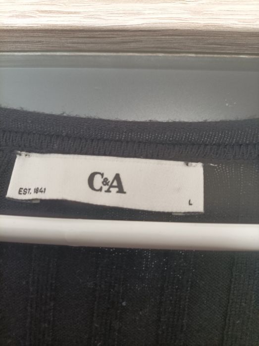Czarna bluzka prążek L C&A
