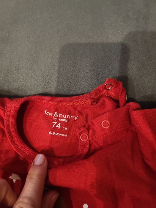 Czerwona świąteczna piżama, rampers