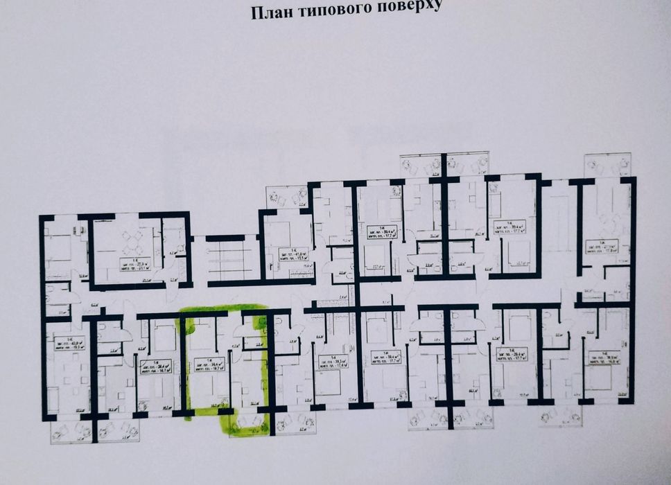 Однокімнатна квартира 39 м2, з виходом  до озера