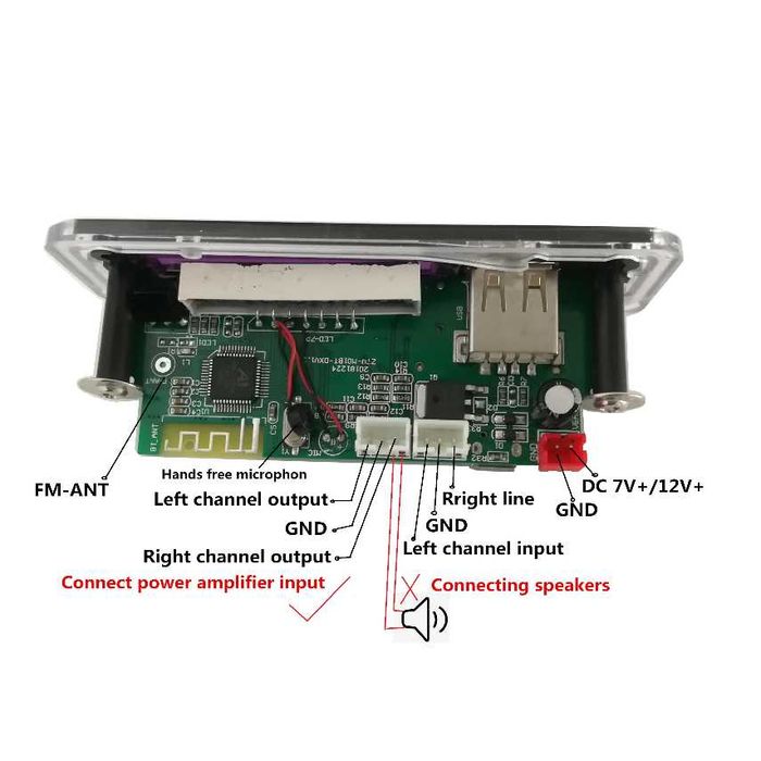 BLUETOOTH 5.2! Модуль із мікрофоном 12V MP3/WMA/WAV/FLAC, APE