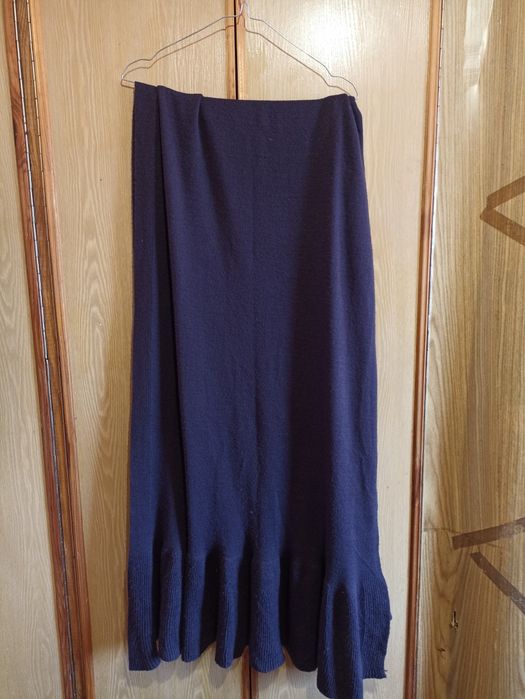 Шаль теплая темно-фиолетовая 230Х70 си