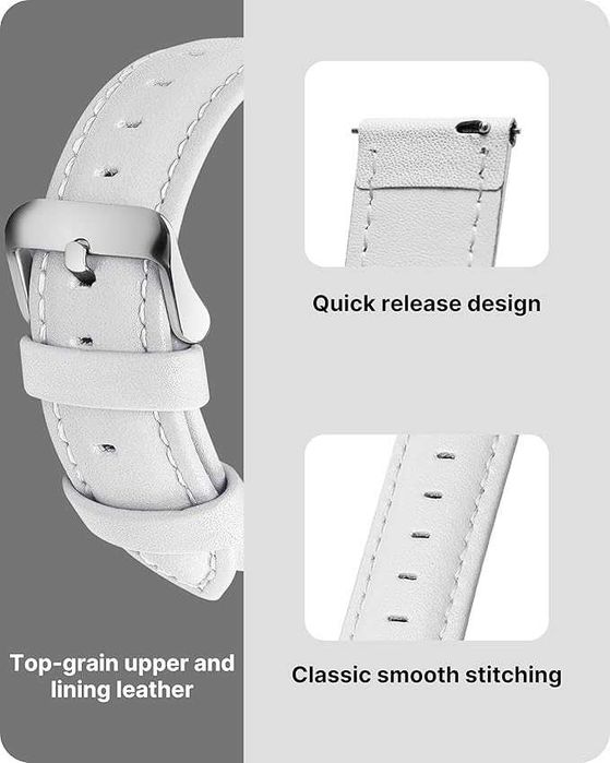 Pasek do zegarka biały 20mm