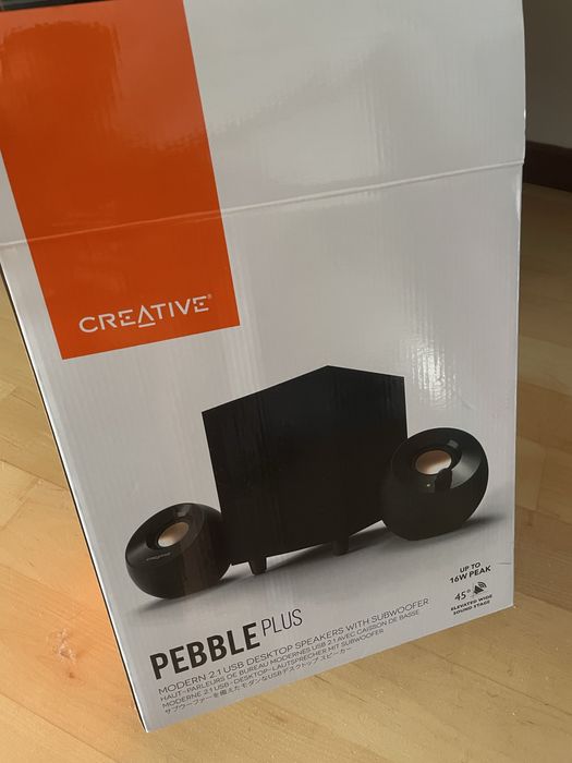 Colunas Creative Pebble Plus - Completamente novas!