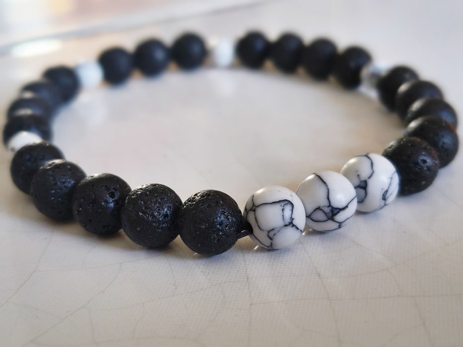 Bransoletka męska handmade naturalne kamienie