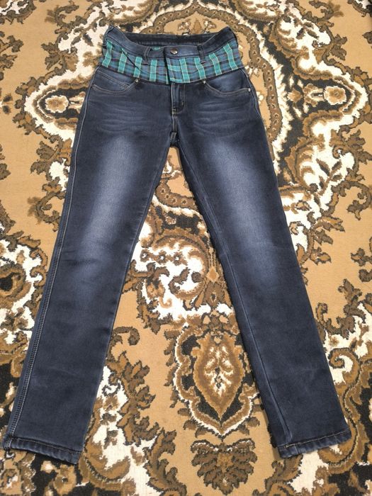 Жіночі утеплені джинсина флісі, висока посадка