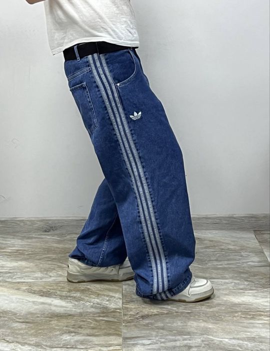Нові широкі джинси Adidas Baggy jeans three stripes широкие джинсы адидас бегги Y-3