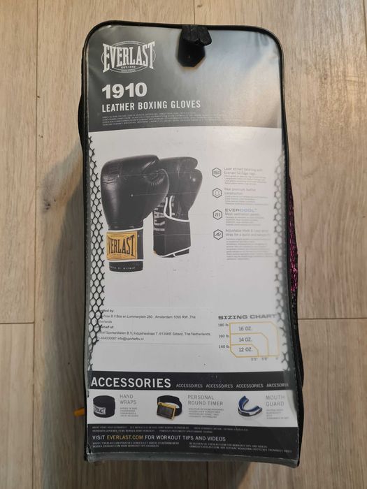 NOWE Rękawice bokserskie EVERLAST BLACK 16 oz