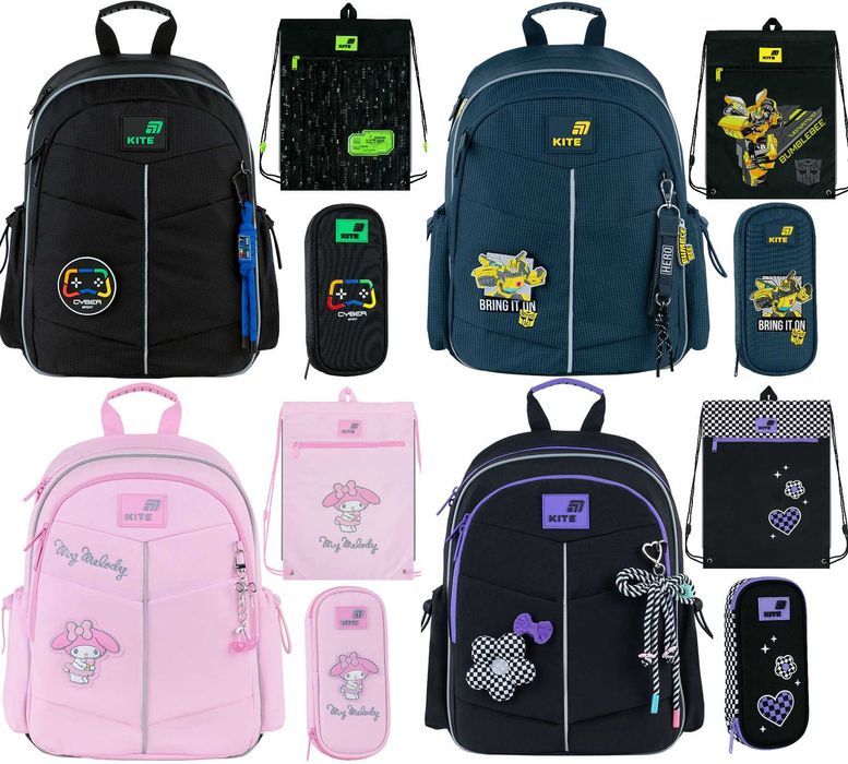 Шкільний набір Kite Education SET 771S рюкзак, пенал, сумка Flower Game