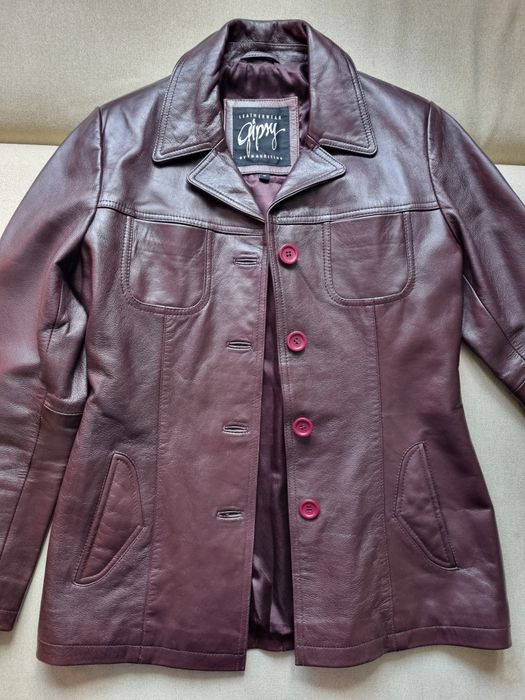 Female leather jacket dark red Mauritius size M