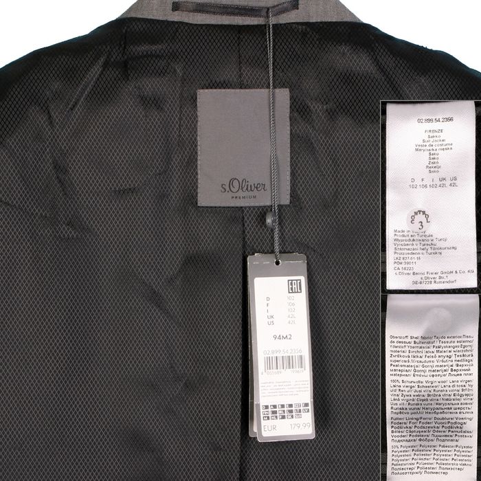 Мужской пиджак s.Oliver Premium L/50 100% шерсть на высокий рост