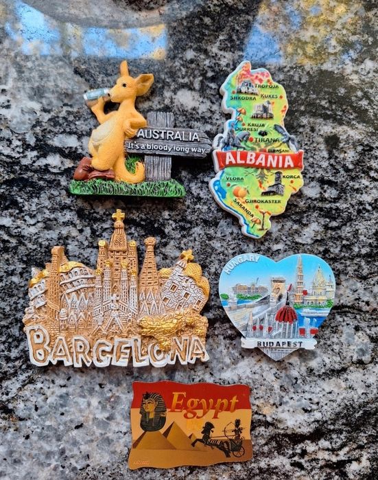 Magnesy na lodówkę 5x pamiątki suweniry z podróży