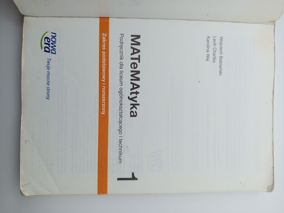 Matematyka 1 podręcznik dla liceum i technikum  nowa era Babiański